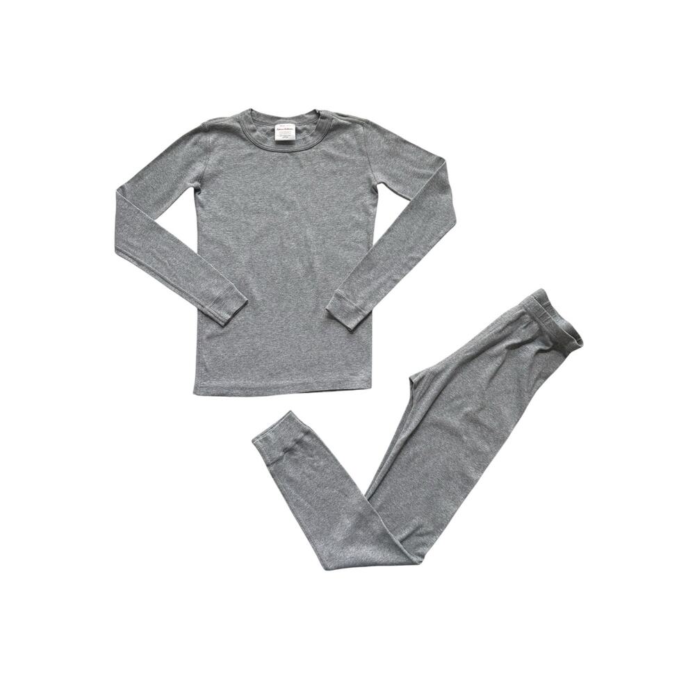 Hanna Andersson Gray Organic Long John Pajamas Size 12